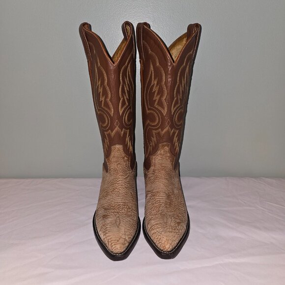 Women's Vintage Tony Lama Western Boots, Style X62615, Brown/Tan, W Size 6.5 - Picture 2 of 9